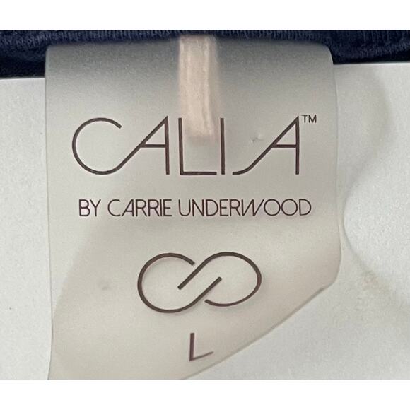 CALIA LONG SLV PULL-OVER RND NECKLINE TOP, WOMEN, L, NAVY BLUE & GREY PINSTRIPES - Picture 9 of 10